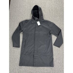 Vessi Trinity Rain‎ Jacket Mens Medium Black Hooded Dymatex Waterproof Long Coat